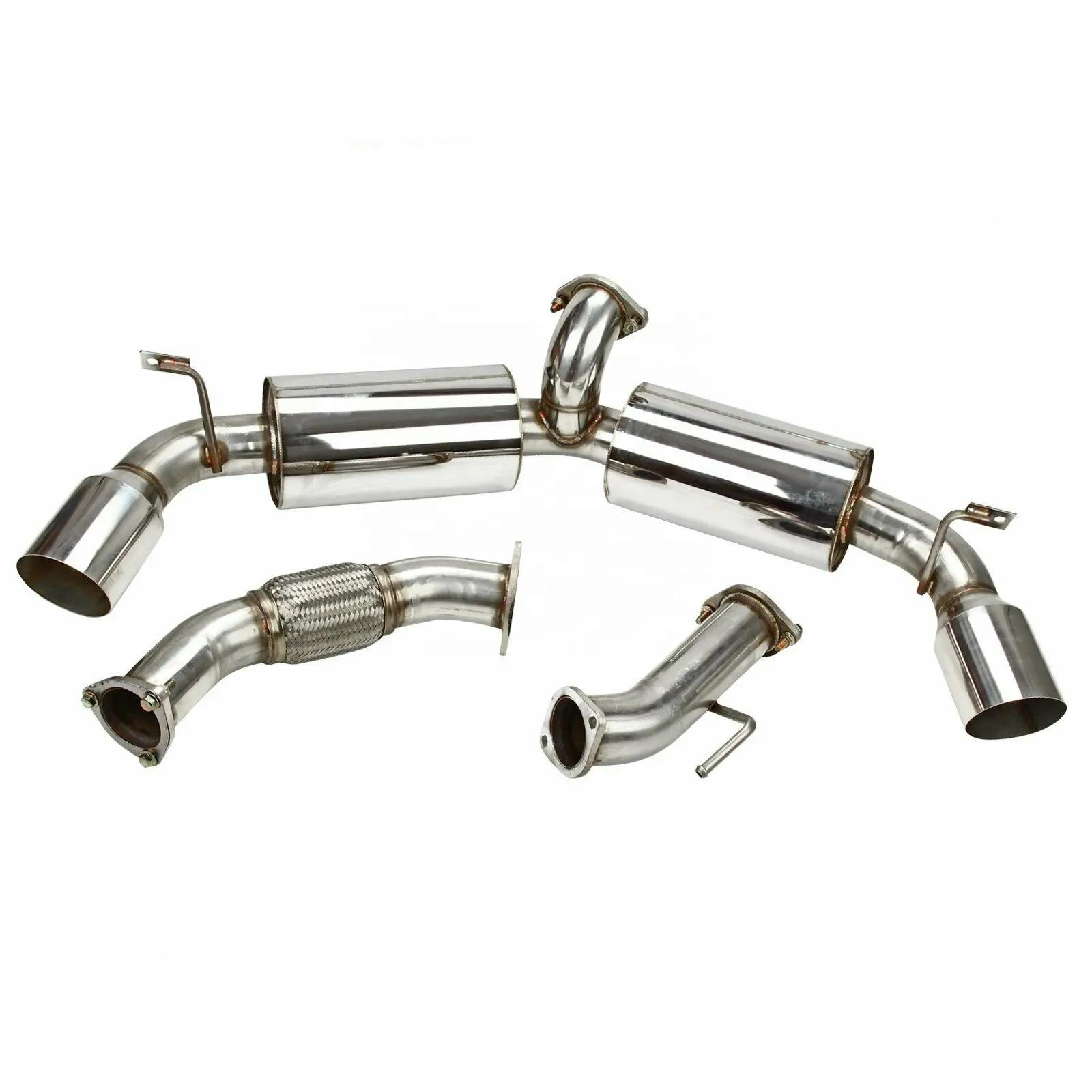 DUAL 4.5"TIP STAINLESS STEEL RACING CATBACK MUFFLER EXHAUST SYSTEM FOR W20 MR-2 SW20