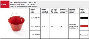 Cubo Smr de plástico de gran capacidad reforzado para limpieza, la mejor calidad, hecho en Italia - Product Image 2