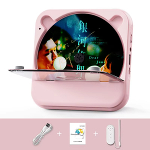 Lecteur CD portable avec panneau artistique coloré, haut-parleur intégré, Bluetooth, USB, rechargeable, télécommande, lecteur de musique, directement de l'usine - Product Image 5