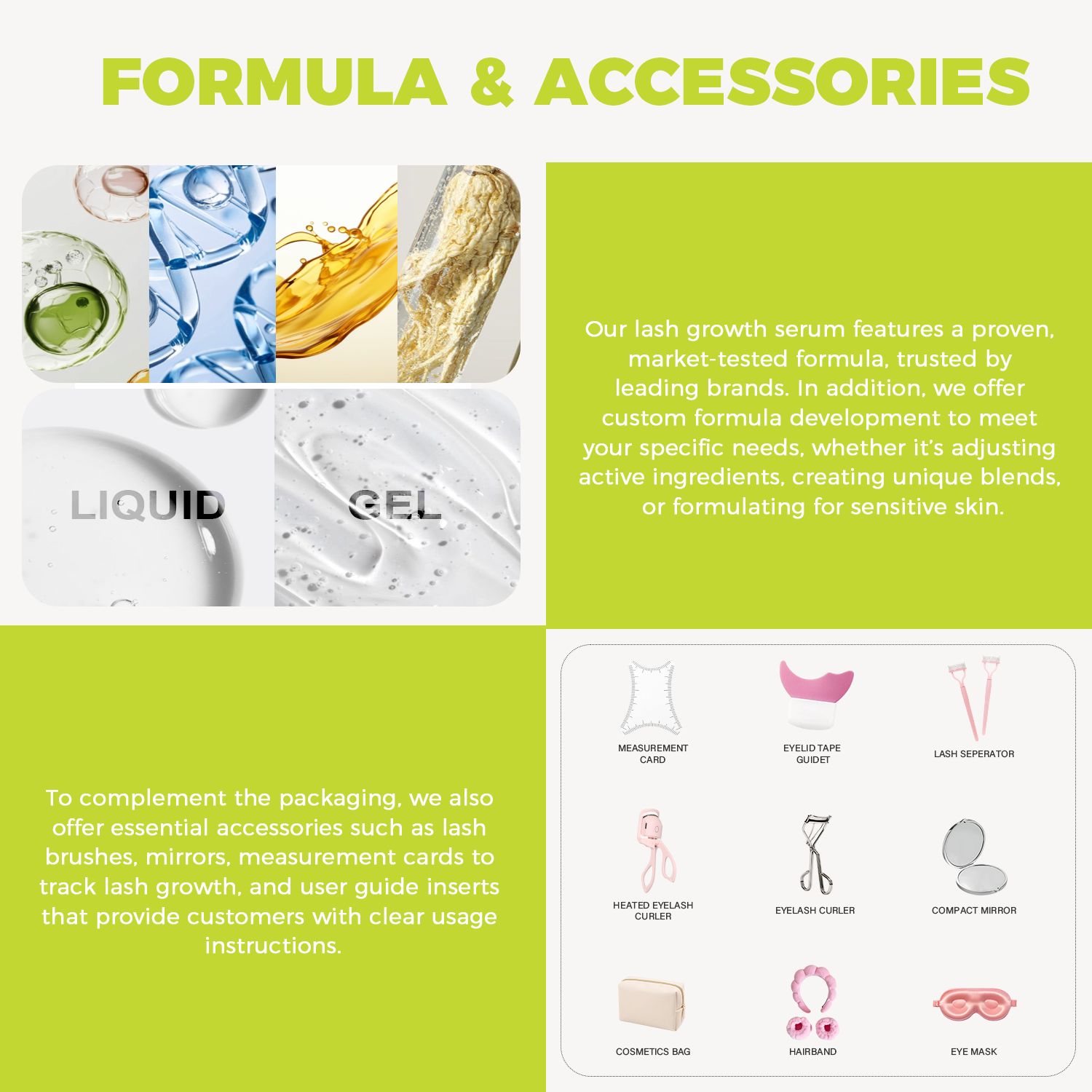 Ingrédients personnalisés Moq 12000