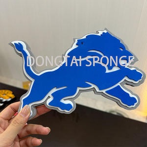 In magazzino spedizione veloce multistrato struttura 3D Detroit leoni catene collana con lunghezza 32 ''/35''/38 ''anelli oversize - Product Image 3