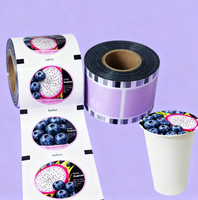 En stock, film d'étanchéité pour gobelets personnalisé, respectueux de l'environnement, qualité alimentaire PET/CPP pour gobelets à bulles de thé au lait, café de 95 mm