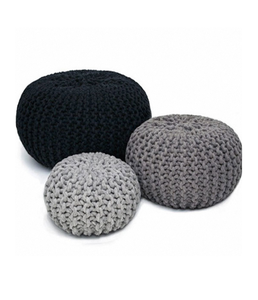 Pouf rond en coton, ottoman doux tricoté, coussin de sol confortable, repose-pieds pour salon, chambre à coucher, zone de séjour, décoration - Product Image 1