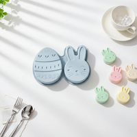 Moule à biscuits en silicone écologique en forme de lapin de Pâques, antiadhésif, résistant à la chaleur, non toxique, facile à démouler, compatible lave-vaisselle, outil de pâtisserie