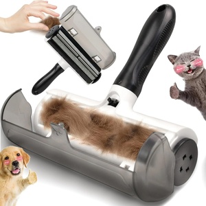 Brosse à poils pour animaux de compagnie réutilisable et autonettoyante avec poignée amovible, en ABS solide, pour enlever les poils de chien et de chat, brosse de toilettage pour animaux - Product Image 1