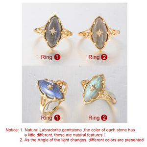 Bague de mariage en labradorite pour femme, <span class=keywords><strong>pierre</strong></span> naturelle, <span class=keywords><strong>argent</strong></span> sterling 925, plaqué or vermeil, bijoux certifiés, ciel mystérieux - Product Image 6