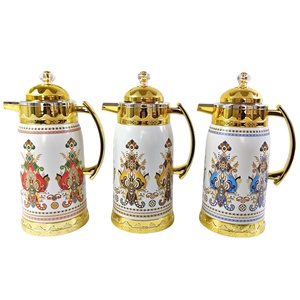 Termo Dallah Árabe con Estampado Étnico de 1L, Recipiente de Vidrio con Exterior de Acero Inoxidable, Jarra Térmica para Bebidas Frías y Calientes, Uso <span class=keywords><strong>en</strong></span> Ramadán - Product Image 5