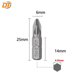 رؤوس مفكات DT مقاس 25 مم 1/4 بوصة من نوع Pozi Torx، رؤوس مفكات فولاذية للاستخدام الصناعي وأعمال الـDIY - Product Image 2