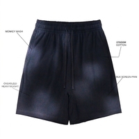 Shorts pour hommes AMLClever Premium 275GSM en coton épais 100% coupe ample avec taille élastique et cordon de serrage pour le streetwear, la randonnée et les voyages
