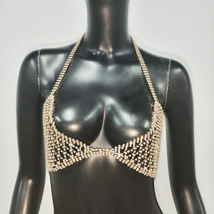 긴 섹시한 절묘한 브래지어 세트 라인 석 술 슬링 끈 팬티 패션 트렌드 과장된 가슴 체인 여성의 몸 허리 체인 - Product Image 6