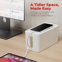 Caja Organizadora de Cables de Tamaño Pequeño 23.5x11.5x12cm, Organizador de Cables de Alimentación, Caja de Almacenamiento de Cables de Plástico para el Hogar y la Oficina