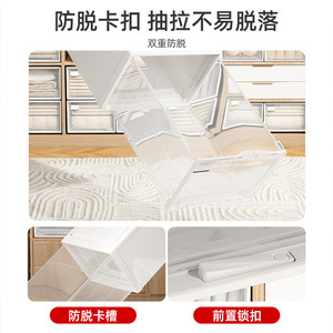 Clothing Organizer Drawer Style Transparent Rectangle Plastic Storage Box For Wardrobe Household Use - Product Image 4
