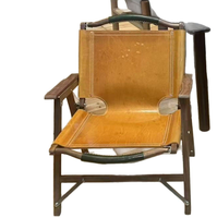Fauteuil Safari Pliant Vintage en Bois de Noyer avec Revêtement en Cuir Véritable Brun Foncé Personnalisable – Siège d'Appoint de Loisirs pour Villa
