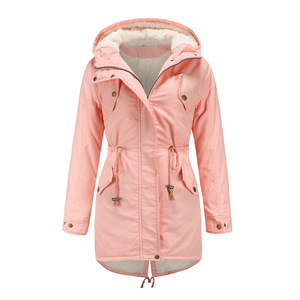 Parka Imbottito in Poliestere <span class=keywords><strong>con</strong></span> Cappuccio, Fodera in Peluche, <span class=keywords><strong>Cappotto</strong></span> Invernale Casual e Caldo per Signore e Donne - Product Image 1