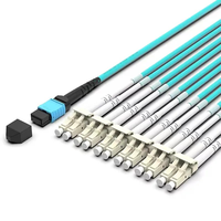 Kabel patch serat optik MPO ke LC kabel Fanout OM3 kabel patch Multi Female