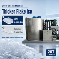 Machines à glace en flocons ODM 20T, machine automatique à glace en flocons de qualité alimentaire refroidie à l'eau pour l'utilisation dans les usines de transformation aquatique