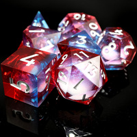 Dés à six faces en résine liquide, dés polyédriques à bords vifs, dés multi-faces faits à la main pour les jeux de rôle Dungeons and Dragons