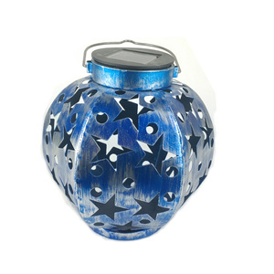 Solar Iron <b>Star</b> Lantern LED Outdoor Hanging <b>Light</b> Water Resistant Solar Powered Garden Decor - Product Image 1
