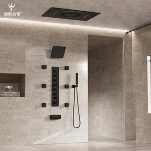 Ensemble de douche multifonctionnel simple en acier inoxydable avec lumière d'ambiance musicale, nouvelle collection pour la salle de bain à domicile - Product Image 4
