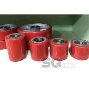 SQ 80x70mm 180x50mm Service Oem rouleaux personnalisés PU <span class=keywords><strong>roue</strong></span> <span class=keywords><strong>transpalette</strong></span> avant <span class=keywords><strong>transpalette</strong></span> <span class=keywords><strong>roue</strong></span> tout-terrain - Product Image 2