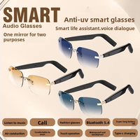 Lunettes intelligentes sans monture, anti-UV, audio par conduction aérienne, Bluetooth 5.4, commande tactile, chargement Type C, étanches et résistantes à la transpiration, IA intelligente