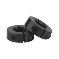 Collier de serrage à double blocage pour arbre fendu en deux parties, usiné CNC, en acier au carbone, revêtement oxyde noir, de précision