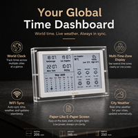 Calendario Electrónico Inteligente Kylendar de 7 Pulgadas con Pantalla Acrílica, WiFi, Sincronización Automática, Reloj Mundial, Pronóstico del Tiempo, para Hogar, Oficina, Viajes, Planificador de Escritorio