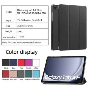 Étui en cuir PU magnétique à trois volets pour tablette <span class=keywords><strong>Samsung</strong></span> A7 <span class=keywords><strong>A8</strong></span> A9 Plus, avec fonction veille automatique et emplacement pour stylet - Product Image 3