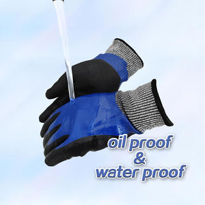 قفازات عمل مقاومة للماء للبيع بالجملة، قفازات واقية من السكاكين بقبضة ممتازة، قفازات أمان مزدوجة الطلاء مقاومة للزيت والقطع من المستوى 5 - Product Image 3