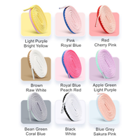Lacets de chaussures en polyester plats OLIAN Premium de 8 mm de large, bord ondulé, paire, rayures arc-en-ciel, couleurs mélangées, imprimé unisexe tendance pour baskets