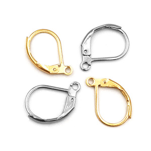 D-Shaped Ear <b>Hooks</b> Gold And Silver Plated Stainless Steel Jewelry Findings For DIY Earrings Components - Product Image 5