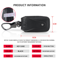 Étui de protection pour clé de voiture en cuir PU noir, anti-poussière, housse de protection pour clé de voiture à distance, mini sacs de luxe, porte-clés