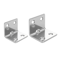 Support d'angle en acier inoxydable 304 durable en forme de L à 90 degrés avec 4 trous pour meubles, armoires et étagères