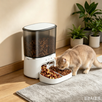 Distributeur automatique de nourriture pour animaux de compagnie WiFi Tuya avec vidéo 1080P, audio bidirectionnel, logo personnalisé, fabricant, double trémie en plastique 8L, double alimentation, anti-colmatage