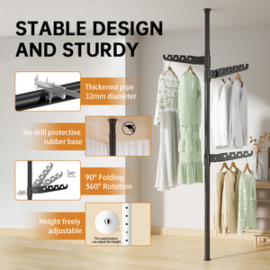 Giá treo quần áo đứng tự do YIJIALE màu đen, di động - Product Image 3