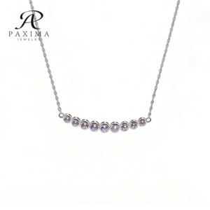 Collana da Donna Paxima Jewelry in Argento Sterling con Diamante Sintetico di Colore D, Design di Lusso Leggero e Raffinato - Product Image 3
