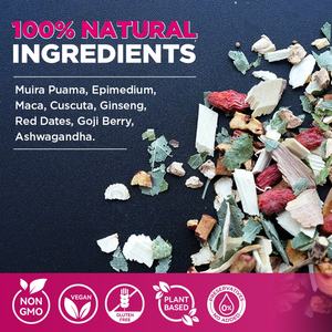 Té Chinaherbs, Totalmente Natural, Vegano, Sin Gluten, Combinación de Puama, Epimedium, Maca, Ginseng, Bayas de Goji y Ashwagandha, Estimulante de la Libido Femenina - Product Image 4