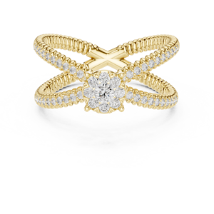 Elegante anillo de diamantes de oro amarillo de 18 quilates para mujer, joyería de diamantes naturales, anillo de compromiso nupcial, alta calidad - Product Image 4