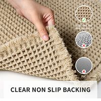 Tapis de bain moderne super absorbant, antidérapant et long, avec glands, gaufrés, pour la maison ou l'hôtel, salle de bain, baignoire au sol