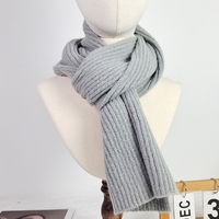 Écharpe chaude d'hiver pour femmes avec logo personnalisé OEM Écharpe tricotée à rayures de couleur unie multicolore Accessoire à la mode