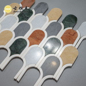 <span class=keywords><strong>Mosaico</strong></span> de <span class=keywords><strong>Piedra</strong></span> <span class=keywords><strong>Natural</strong></span> con Chorro de Agua, Azulejo de Pared con Reverso de <span class=keywords><strong>Malla</strong></span> y Colores Mezclados - Product Image 2