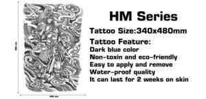 Autocollant de <span class=keywords><strong>tatouage</strong></span> corporel réaliste, couvre les cicatrices, pour femmes et hommes, impression par transfert d'eau, tenue 2 semaines, <span class=keywords><strong>tatouage</strong></span> semi-permanent pour le <span class=keywords><strong>dos</strong></span> - Product Image 2