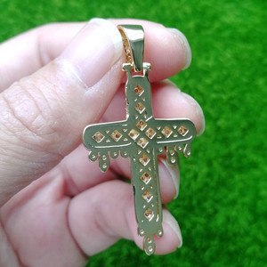 <span class=keywords><strong>Collana</strong></span> con Ciondolo <span class=keywords><strong>a</strong></span> Croce CN126 in Ottone Placcato Oro con Zirconi Cubici AAA e Catena <span class=keywords><strong>a</strong></span> <span class=keywords><strong>Corda</strong></span>, Gioielli Hip Hop per <span class=keywords><strong>Uomo</strong></span> e Donna, Regalo per Feste - Product Image 6