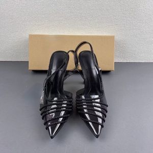 Sandales tendance 2024, chaîne en métal transparente, chaussures à talons pour femmes - Product Image 4