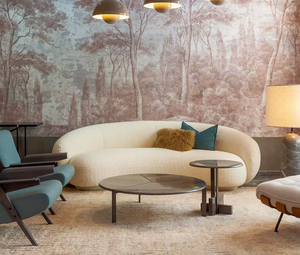 Sofá curvado Boucle suave de espuma de alta densidad de diseño moderno, muebles de sala de estar, sofá para el hogar - Product Image 3