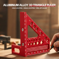 Règle triangulaire multifonction 3D pour le travail du bois, jauge de marquage d'angle de 22,5 à 75 degrés, outil de traçage en alliage d'aluminium