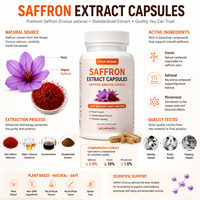 Kapsul Saffron Alami Ekstrak Tumbuhan Suplemen Crocus Sativus Kapsul Herbal Pasokan OEM
