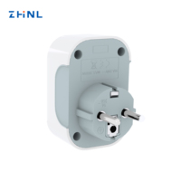 Adaptateur de prise universelle ZHNL 10A 250V EU 2 broches, 3 prises, interrupteur, protection de sécurité, prise française et allemande