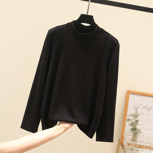 MOMMY N-204 เสื้อยืดลำลองแขนยาวคอปกสูงปานกลางขนาดใหญ่สำหรับเด็กผู้หญิงที่มีวัสดุผ้าสแปนเด็กซ์เชนิลล์ทรงหลวม - Product Image 1