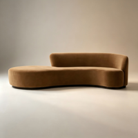 Ensemble de canapés sectionnels asymétriques sans accoudoirs en tissu résistant aux taches couleur caramel, style moderne, imitation luxe sur mesure